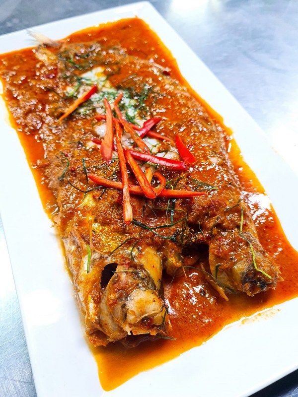 A dish being served